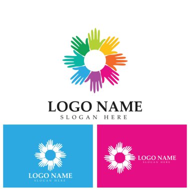 çeşitlilik el işi logo vektör illüstrasyonuna yardımcı olur