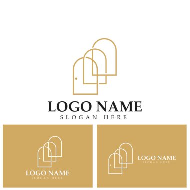 nikhe kapısı şeklindeki logo vektör resimleme