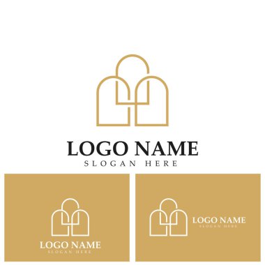 nikhe kapısı şeklindeki logo vektör resimleme