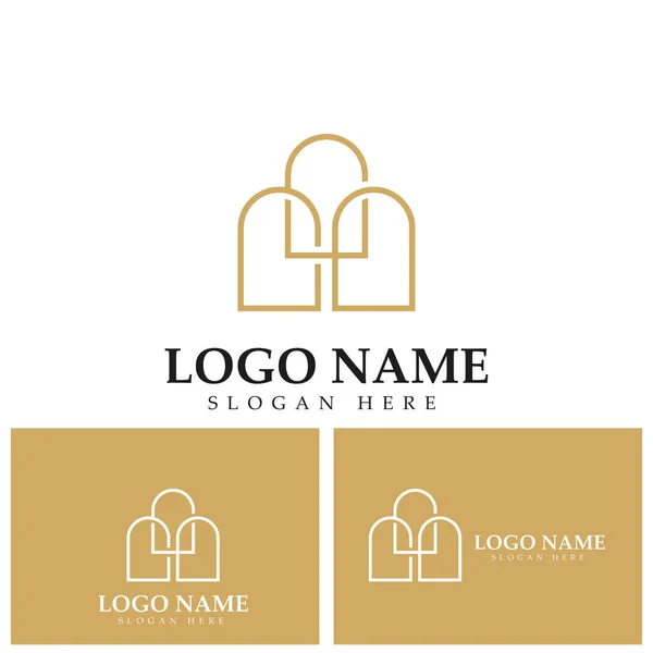 Нішеві Двері Форма Логотип Векторна Ілюстрація Іконка — стоковий вектор