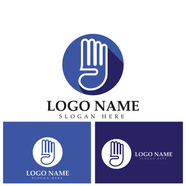 Чотири Палець Рука Жест Логотип Вектор Значок — стоковий вектор