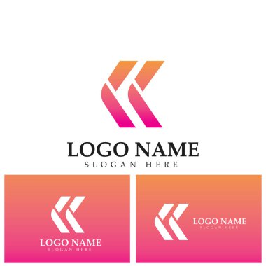 K harfi logo simge tasarım şablonu