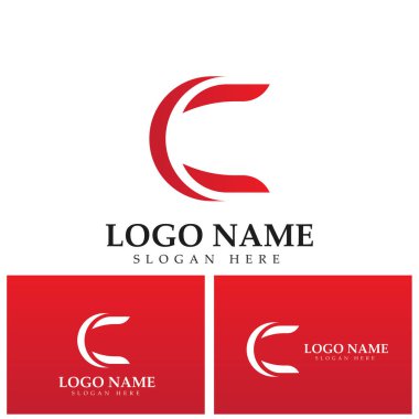 C ve C harfi logo tasarım şablonu elementleri