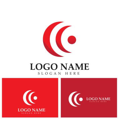 C ve C harfi logo tasarım şablonu elementleri