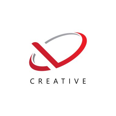 V harfi simge tasarım şablonu ögesi