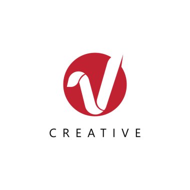 V harfi simge tasarım şablonu ögesi