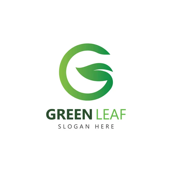 Letter Leaf Icon Logo Design Concept — Stock Vector