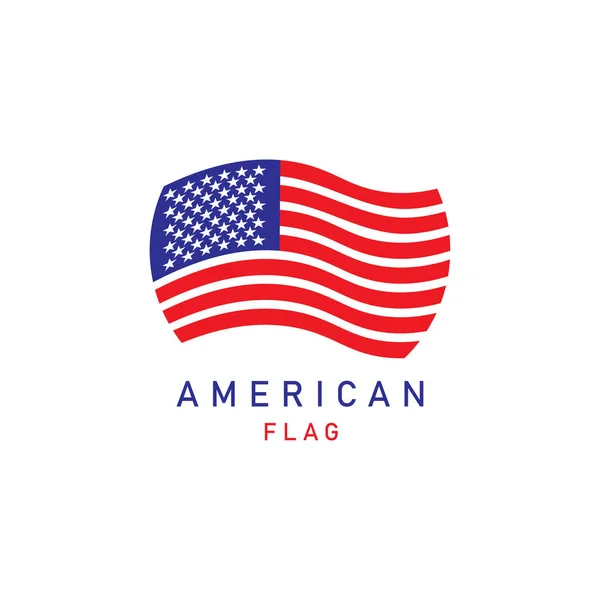 American Flag Logo Design Elements Vector Icons — Vector de stock