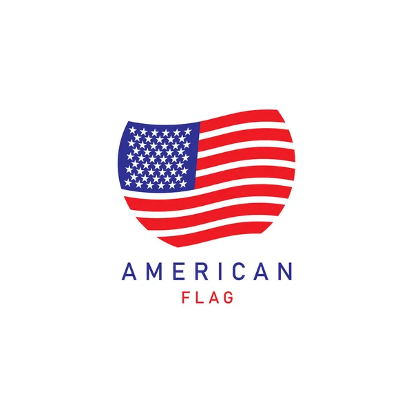 Amerikanische Flagge Logo Design Elemente Vektorsymbole — Stockvektor