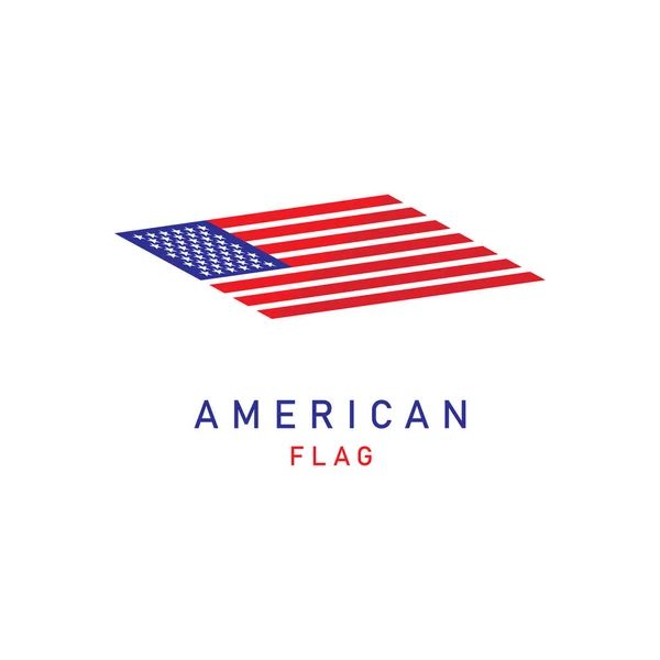 American Flag Logo Design Elements Vector Icons — Stock Vector