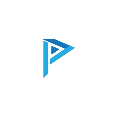 P çalma düğmesi logo tasarım vektör işareti