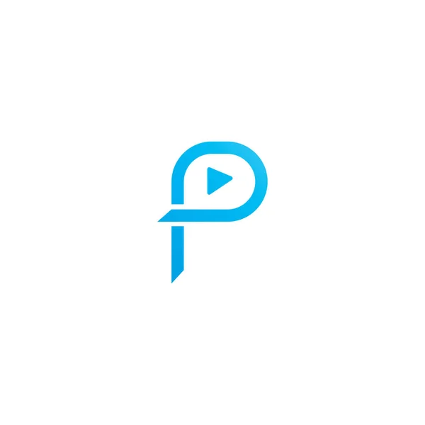 Przycisk Odtwarzania Logo Projekt Znak Wektor — Wektor stockowy