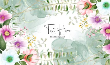 güzel suluboya çiçek çerçevesi arkaplanı