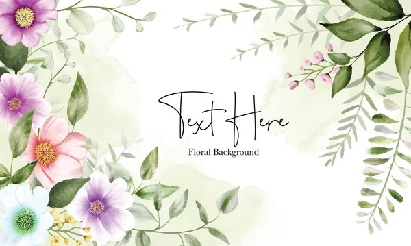 Beau Cadre Floral Aquarelle Fond — Image vectorielle