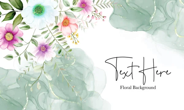 Όμορφη Ακουαρέλα Floral Φόντο — Διανυσματικό Αρχείο