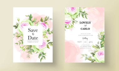 Güzel çiçek açan düğün davetiyesi çiçek tasarımı