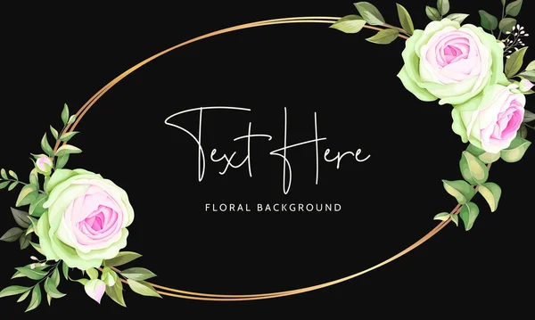 Hermoso Fondo Marco Floral Con Flor Rosa — Vector de stock