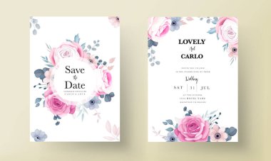 Zarif el çizimi düğün davetiyesi Güzel çiçek tasarımı