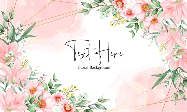 Hermoso Fondo Marco Floral Con Acuarela Flor Suave — Vector de stock