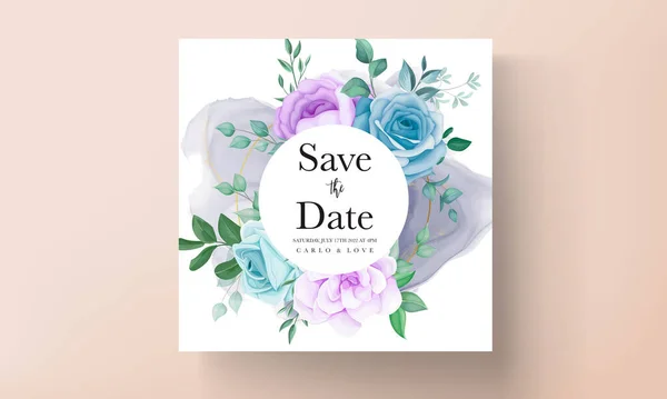 Κομψό Σχέδιο Στο Χέρι Πρόσκληση Γάμου Floral Design — Διανυσματικό Αρχείο