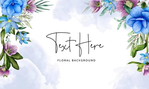 Κομψό Floral Φόντο Όμορφο Λουλούδι Ακουαρέλα — Διανυσματικό Αρχείο