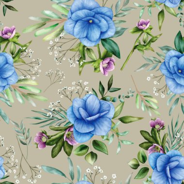 Zarif suluboya çiçekleri ve pürüzsüz desenler bırakıyor