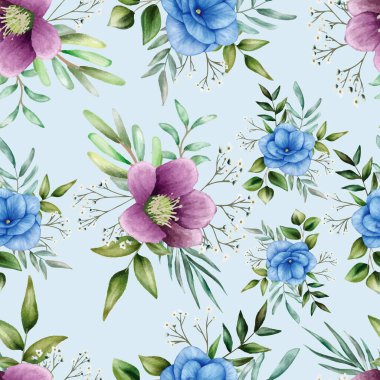 Zarif suluboya çiçekleri ve pürüzsüz desenler bırakıyor