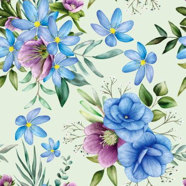 Zarif suluboya çiçekleri ve pürüzsüz desenler bırakıyor