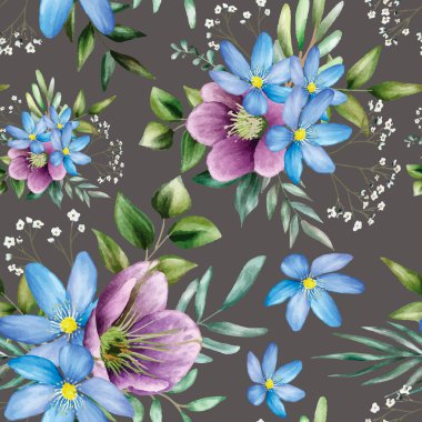 Zarif suluboya çiçekleri ve pürüzsüz desenler bırakıyor