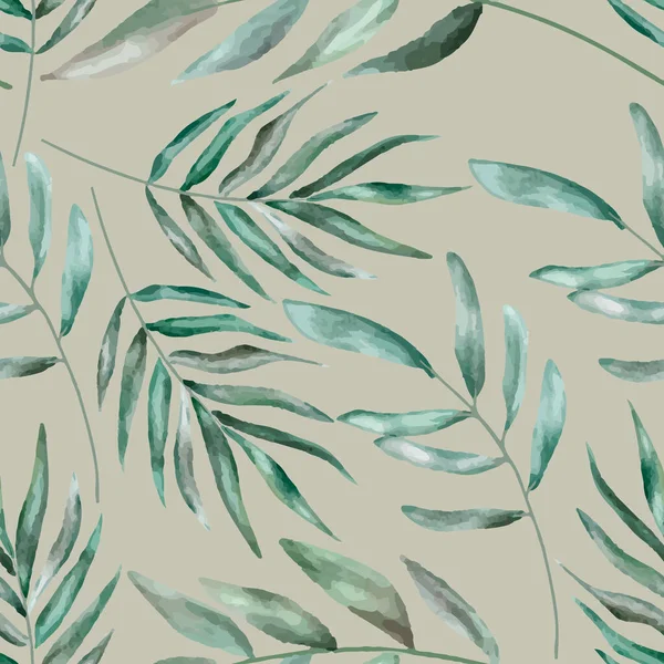 Seamless Pattern Design Beautiful Watercolor Leaves — Stock vektor