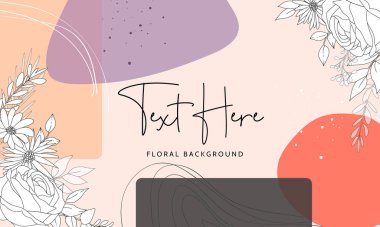 Beautiful floral background with monoline design