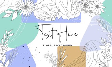 Simple floral background with peri color abstract