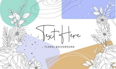 Simple floral background with peri color abstract