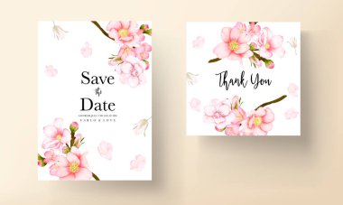 Romantik sevgililer günü çiçeği düğün davetiyesi şablonu