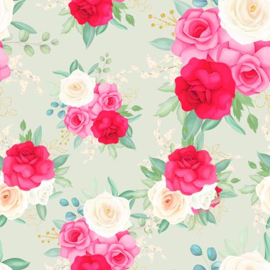 Kusursuz desenli güzel çiçekli el çizimi.