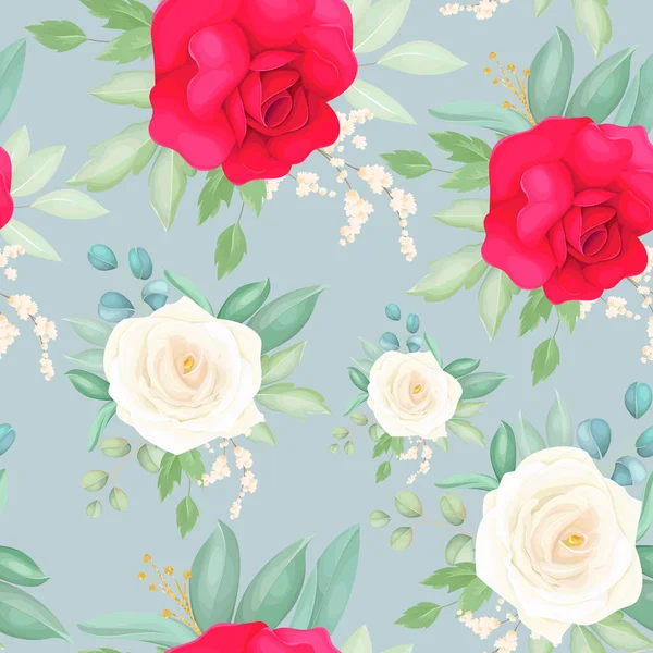 Design Motif Sans Couture Avec Belle Fleur Rose Dessin Main — Image vectorielle