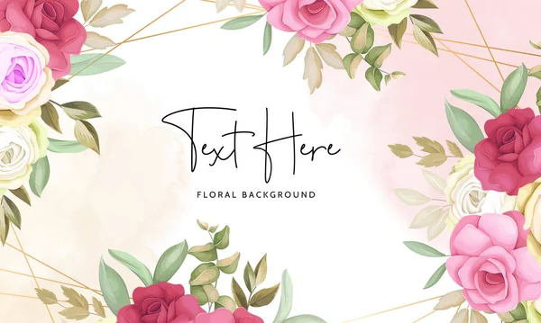Bonito Mão Desenho Rosa Flor Floral Fundo —  Vetores de Stock