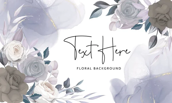 Fondo Floral Elegante Con Flor Oscura Hojas — Archivo Imágenes Vectoriales