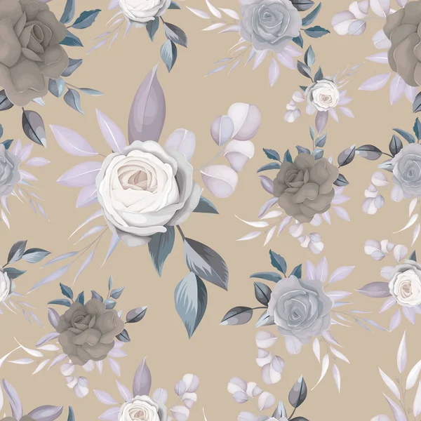 Elegante Dunkle Florale Nahtlose Muster — Stockvektor