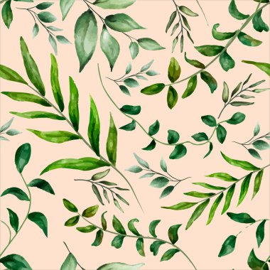 Zarif yeşillik suluboya pürüzsüz desen bırakır