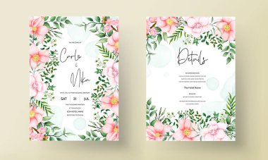 Romantik suluboya düğün davetiyesi şablonu