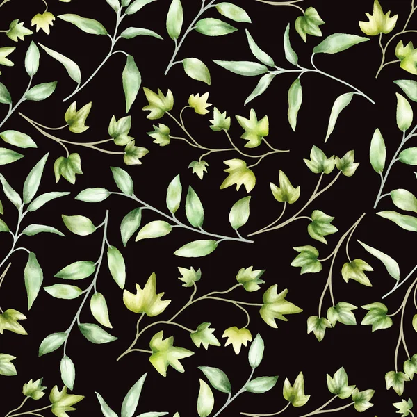 Hermoso Verde Deja Diseño Patrón Sin Costuras — Archivo Imágenes Vectoriales