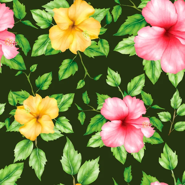 Ботанічне Квіткове Зелене Листя Безшовний Візерунок Дизайн — стоковий вектор