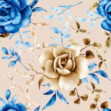 suluboya çiçek desensiz desen tasarımı