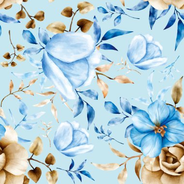 suluboya çiçek desensiz desen tasarımı