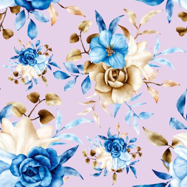 suluboya çiçek desensiz desen tasarımı