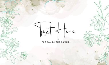 Zarif dış hat çiçekli arkaplan tasarımı