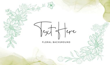 Zarif dış hat çiçekli arkaplan tasarımı