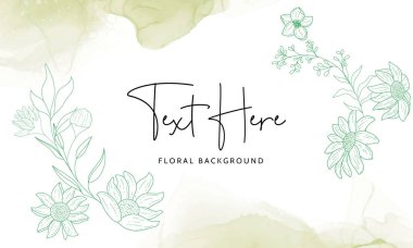 Zarif dış hat çiçekli arkaplan tasarımı