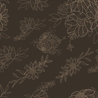 Zarif, pürüzsüz desenli, çiçekli tasarım.